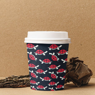 Vasos De Papel Tortuga de dibujos animados con tema oscuro