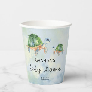 Vasos De Papel Tortuga marina - baby shower