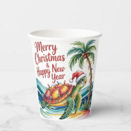 Vasos De Papel Tortuga navidad en el paraíso