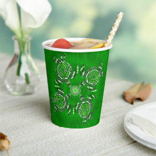 Vasos De Papel Tortugas verdes: Punto de vista, tazas de Fiesta d
