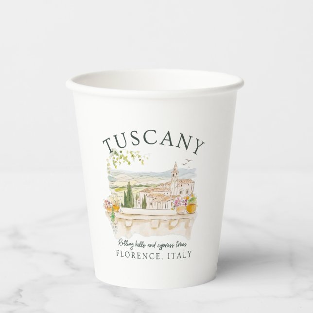 Vasos De Papel Toscana Italia Viaje Florencia (Anverso)