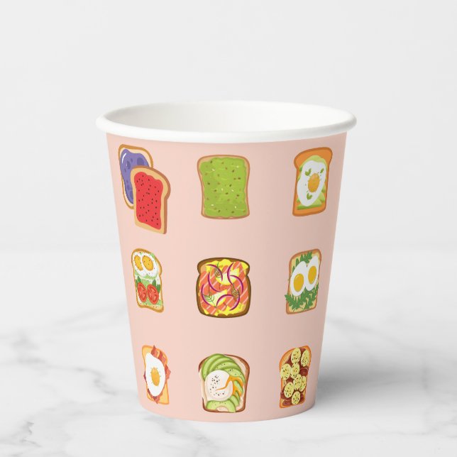 Vasos De Papel Tostada de Brunch (Anverso)