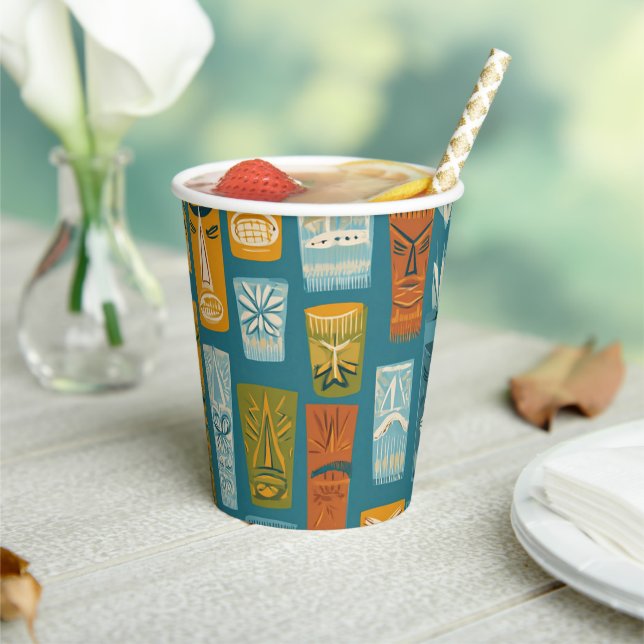 Vasos De Papel Tótems Tiki Retro (in situ)