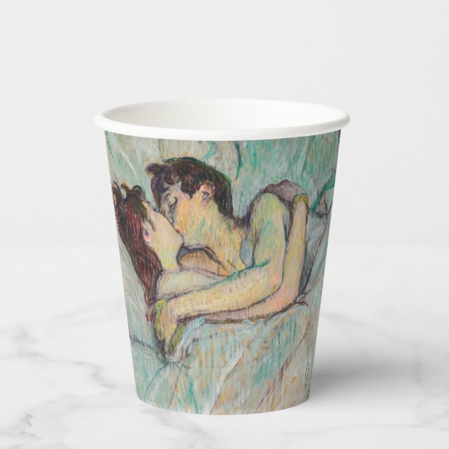 Vasos De Papel Toulouse-Lautrec - En La Cama, El Beso (Anverso)