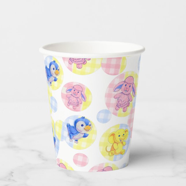 Vasos De Papel Toy Animal Gingham (Anverso)