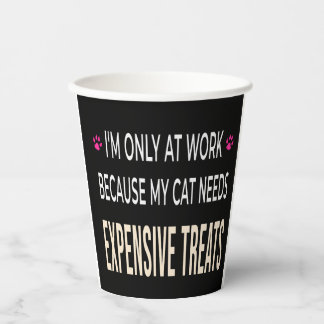 Vasos De Papel Trabajo Divertido Porque Mi Gato Necesita Golosina