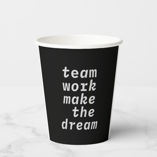 Vasos De Papel Trabajo En Equipo Hacer La Colección Dream (Reverso )