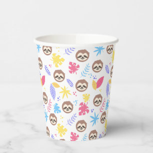 Vasos De Papel Tragedia tropical y patrón de hojas