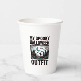 Vasos De Papel Traje de Halloween Espantoso Camiseta Vintage Ceme