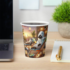 Vasos De Papel Tratamiento temático de Spa Cat para los amantes d