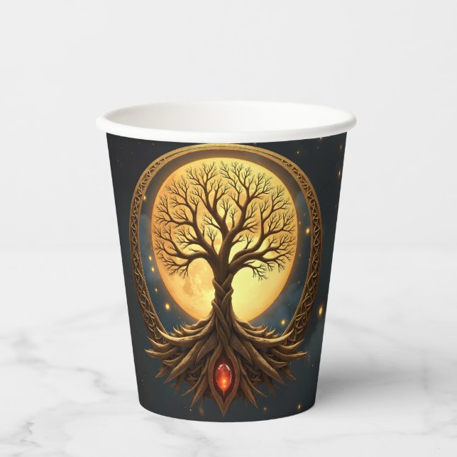 Vasos De Papel Tree of Life – Moonlit Enlightenment (Anverso)