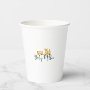 Vasos De Papel Tren de juguetes de madera - Verde