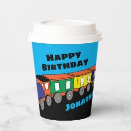 Vasos De Papel Tren Feliz Cumpleaños Personalizado