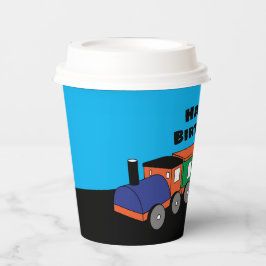 Vasos De Papel Tren Feliz Cumpleaños Personalizado