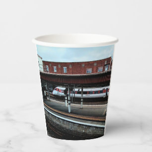 Vasos De Papel Tren rojo y blanco