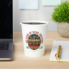 VASOS DE PAPEL TRENDY AWESOME AÑO DE REGALO DE CUMPLEAÑOS