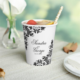 Vasos De Papel Trendy Black Lace Paper Cup