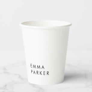 Vasos De Papel Trendy blanca negra única agrega tu nombre