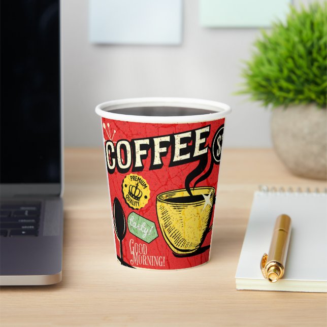 Vasos De Papel Trendy elegant rustic coffee lovers red  (in situ)