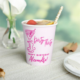 Vasos De Papel Trendy Pink Dirty Thirty 30th Birthday Napkins
