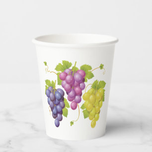 Vasos De Papel Tres Bunches De Uvas