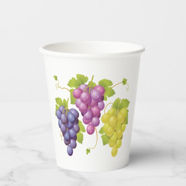 Vasos De Papel Tres Bunches De Uvas (Anverso)