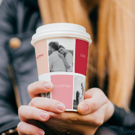 Vasos De Papel Tres fotos | Feliz Día de San Valentín