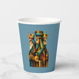 Vasos De Papel Tres Reyes Magos Arte Abstracto de la Natividad
