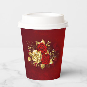 Vasos De Papel Tres Rosas Joyas