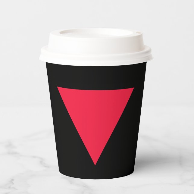Vasos De Papel triángulo rojo invertido (Anverso)