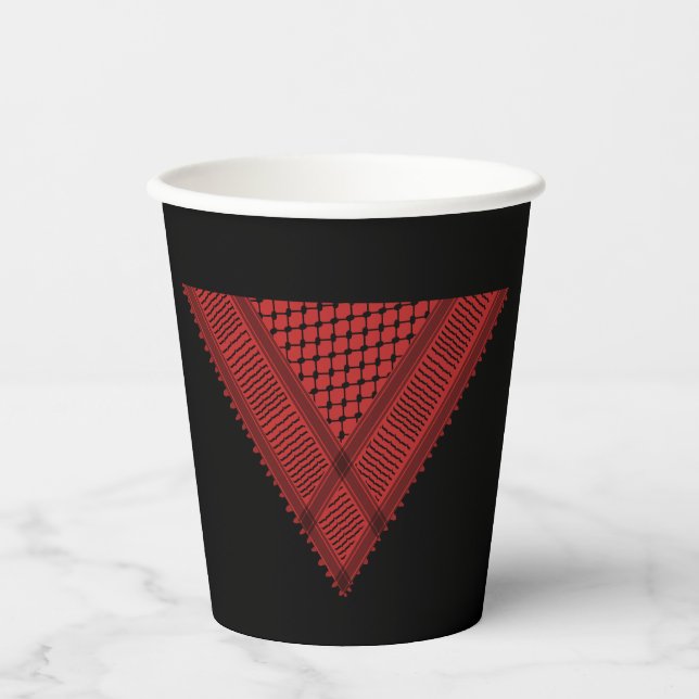 Vasos De Papel triángulo rojo Keffiyeh símbolo de resistencia pal (Anverso)