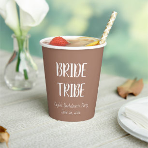 Vasos De Papel Tribu de novias Mocha Simple Style Boda