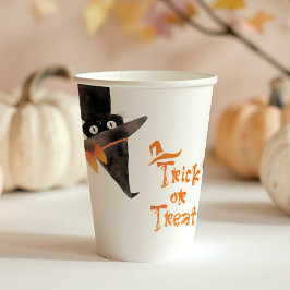 Vasos De Papel Trick o Trete Cute gato negro Halloween