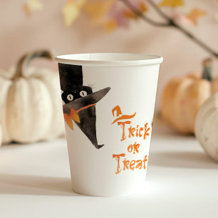 Vasos De Papel Trick o Trete Cute gato negro Halloween