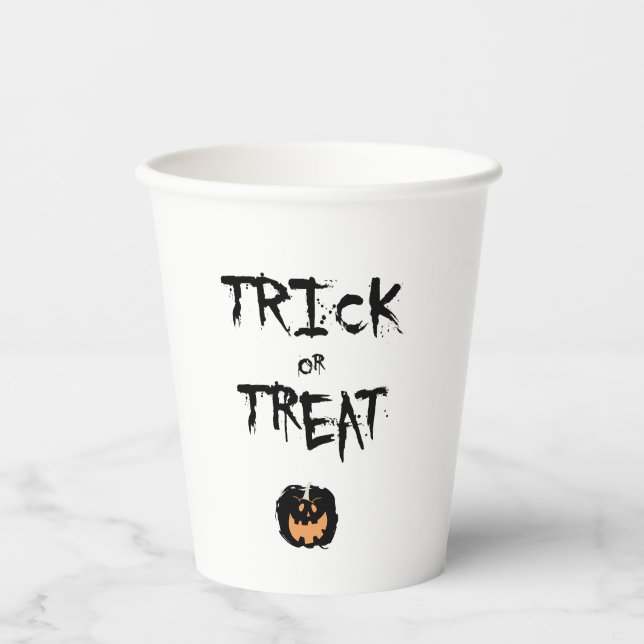 Vasos De Papel Trick or treat pumpkin (Anverso)