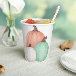 Vasos De Papel Trío de calabaza de otoño