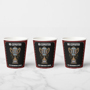 Vasos De Papel Trofeo del Big Game Bowl de Fiesta de Fútbol Bling