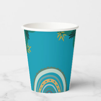Vasos De Papel Tropical blue teal