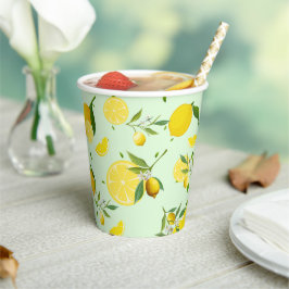 Vasos De Papel Tropical colorido Citrus SUMMER Naranja Lemon Slic