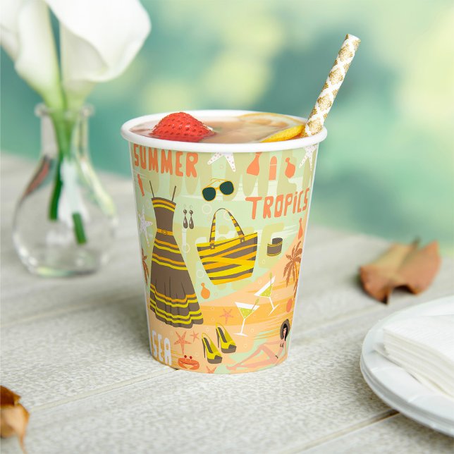 Vasos De Papel Tropicos de verano (Subido por el creador)