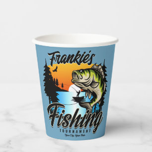 Vasos De Papel Trucha de pescador de pesca personalizada