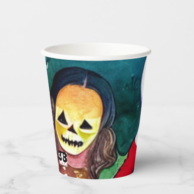 Vasos De Papel Truco o tratamientos de Halloween (Anverso)