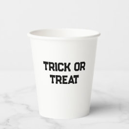 Vasos De Papel Truco o. Trate Halloween espeluznante negro simple