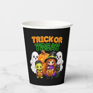 Vasos De Papel Truco o trato - Amigos lindos de Halloween