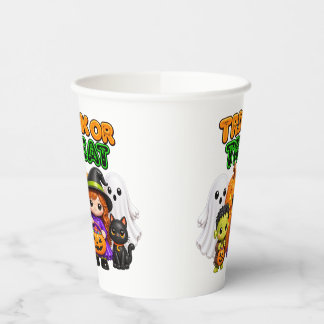 Vasos De Papel Truco o trato - Amigos lindos de Halloween