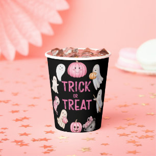 Vasos De Papel Truco o Tres Fantasma de Halloween Fiesta de Cumpl