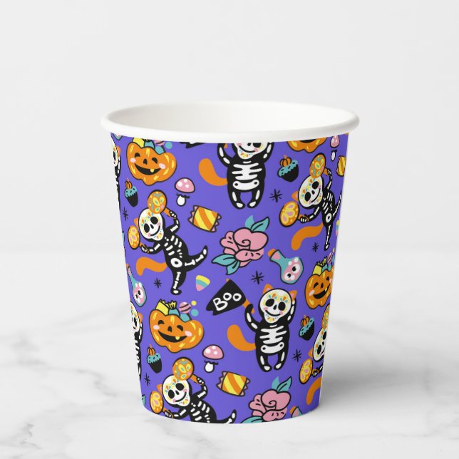Vasos De Papel Truco o truco de Halloween (Reverso )