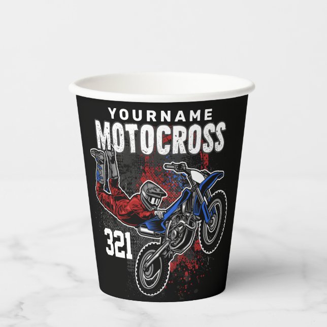 Vasos De Papel Trucos FMX de Carreras Motocross de estilo libre p (Anverso)