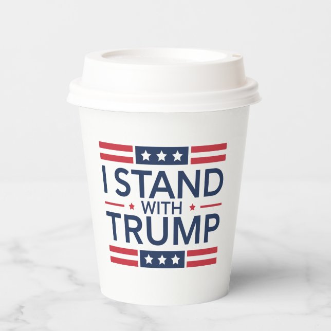 Vasos De Papel Trump 2024: Apoyo al presidente de Trump (Anverso)