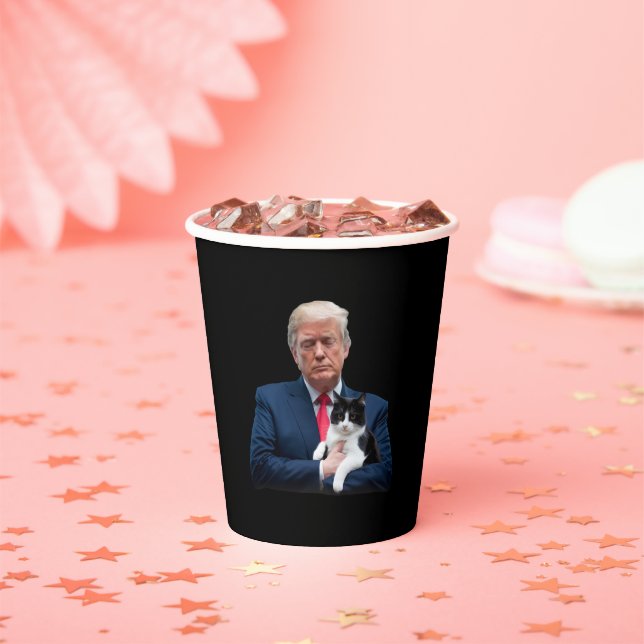 Vasos De Papel Trump 2024 Cat MAGA Funny Trump Cat (in situ)